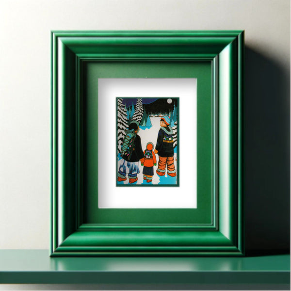 This is an example of what the note card 'I Was Shy' might look like if mounted in an inexpensive off the shelf frame.